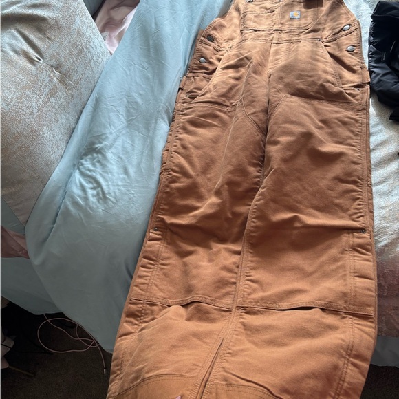 Carhartt Tan Insulated Bib Overalls - Picture 3 of 4